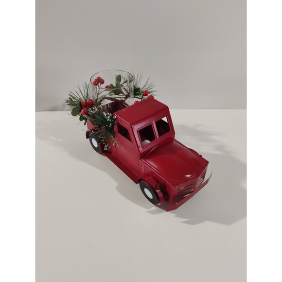 Holiday Time Christmas Farm Truck Hurricane Candle Holder, Red New - Picture 7 of 16